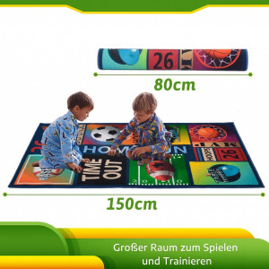 Covor pentru camera copiilor Kapler, cauciuc/textil, multicolor, 150 x 80 cm - Img 6