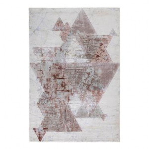 Covor Terra, polipropilena, alb/mahon, 133 x 190 cm - Img 1