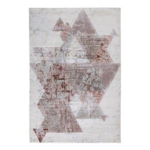 Covor Terra, textil, alb/roz, 80 x 150 cm