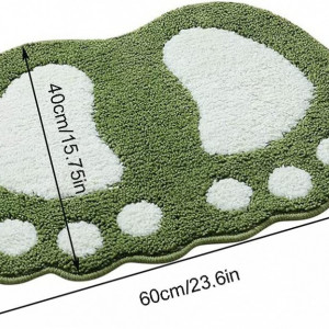 Covoras de baie FHSFG, microfibra/cauciuc, verde/alb, 40 x 60 cm - Img 2