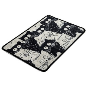 Covoras de baie, micro poliamida 100%, 40x60 cm, 700g/m², antiderapant, antialergic, alb/negru - Verificat A · Re-Bloom