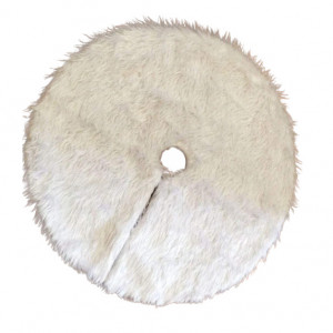 Covoras pentru bradul de Craciun Ieve, blana ecologica, alb, 90 cm - Img 1