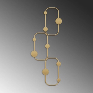 Cuier de perete Re-Bloom, metal, auriu, 28 x 5 x 70 cm - Img 4