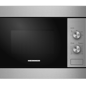 Cuptor cu microunde incorporabil Heinner HMW-MDBI20MIX, Putere 800W, Capacitate 20L, Control mecanic, Inox/Negru - Img 1