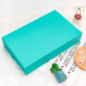 Cutie cu capac si inchidere magnetica pentru cadou Holijolly, carton, menta inchis,48 X 30 X 10 cm - Img 4