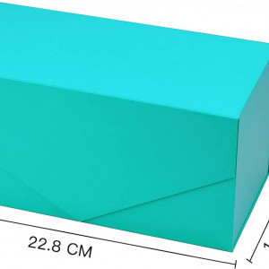 Cutie cu capac si inchidere magnetica pentru cadou Holijolly, carton, menta, 22,86 x 11,43 x 11,43 cm