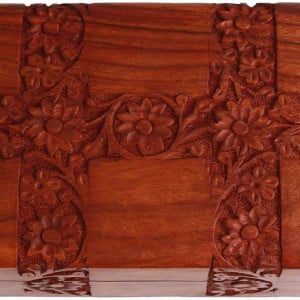 Cutie decorativa Ajuny, lemn, maro, 20 x 12,5 x 6,3 cm - Img 2