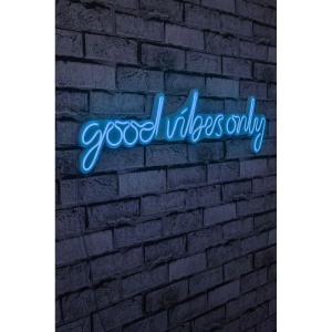 Decor de perete Re-Bloom, Good Vibes Only, LED, PVC, albastru, 76 x 2 x 19 cm - Img 2