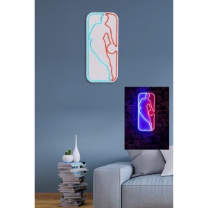 Decor de perete Re-Bloom, LED, acril, alb/rosu/albastru, 23 x 50 x 2 cm - Img 2