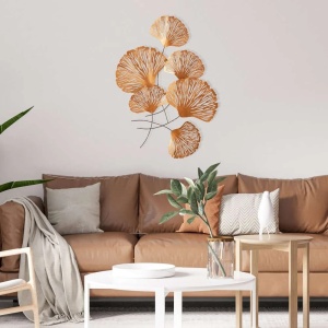 Decor de perete Re-Bloom, metal, cupru, 75 x 5 x 100 cm - Img 4
