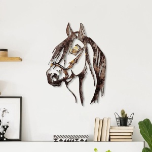 Decor de perete Re-Bloom, model cal, metal, maro, 38 x 53 cm - Img 2
