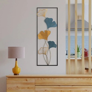 Decor de perete Re-Bloom, model floral, metal, multicolor, 32 x 5 x 90 cm - Img 2