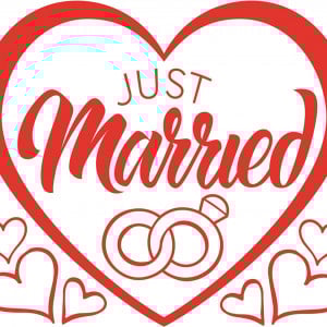 Decor pentru nunta Mik Funshopping, textil, alb /rosu, 2 x 1,8 m