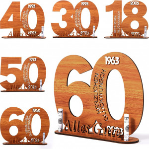 Decoratiune aniversara pentru 30 de ani LIGHTNETSEE, lemn, maro, 29 x 18,5 cm - Img 4