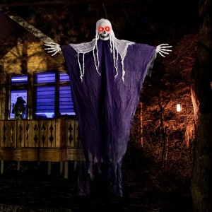 Decoratiune pentru Halloween Yomiqiu, LED, plastic/PVC, mov/alb, 180 x 132 cm