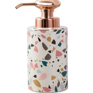 Dozator de sapun Autumnlife Terrazzo, ceramica, multicolor, 8.5 x 8.5 x 19.2 cm