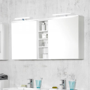Dulap cu oglinda Eila, iluminat, lemn, alb, 66 x 120 x 20 cm, 6w - Img 4