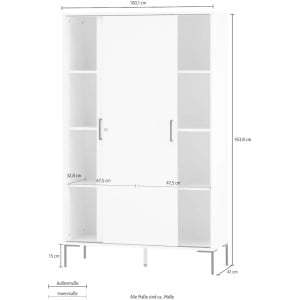 Dulap de birou Cumminus III, lemn/metal, natur/negru, 100,1 x 41 x 163 cm