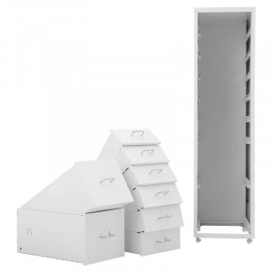 Dulap de birou Eumeka, metal, alb, 28 x 41 x 109,1 cm