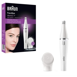 Epilator facial Braun SE810 Face, 10 prinderi, Perie curatare cu micro-oscilatii, Alb, Resigilat, Grad A