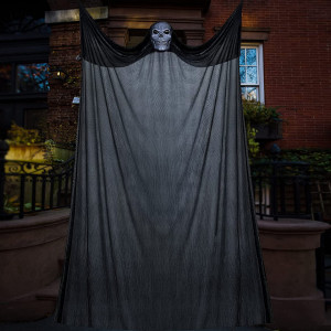 Fantoma plutitoare Halloween Formizon, textil, negru/alb, 3,3 x 1,8 m - Img 3