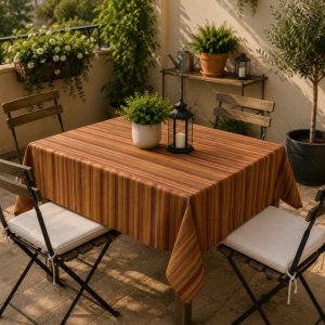 Față de masă pentru terasă și grădină Multicolor, protecție UV, 140×140 cm