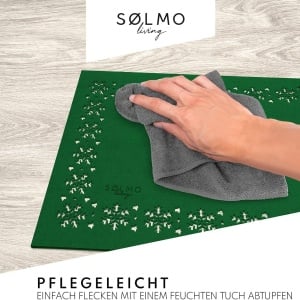 Fata de masa Sölmo, textil, verde/alb, 100 x 30 cm