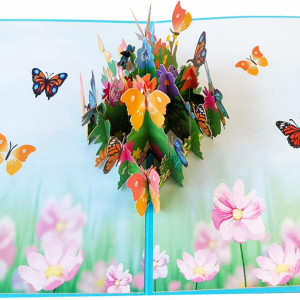 Felicitare 3D Innbox, model fluturi, multicolor, hartie, 20 x 15 cm