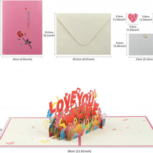 Felicitare de Valentine's Day Kesote, hartie, multicolor, 20 x 15 cm