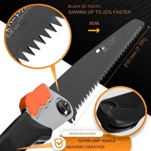 Fierastrau japonez pliabil HARDTWERK Alpha, cu blocare de siguranta, din otel carbon SK5, 210mm, resigilat - Img 2