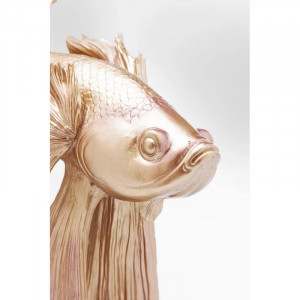 Figurina decorativa Betta, model peste, polirasina, auriu, 57 x 63 x 33 cm