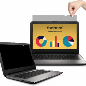Folie de protectie pentru laptop VistaProtect, negru transparent, 12,5 inchi - Img 1