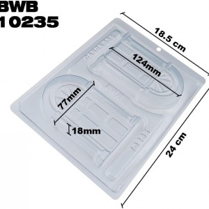 Forma pentru ciocolata BWB 10235, silicon/plastic, transparent, 18,5 x 24 cm - Img 5