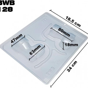 Forma pentru ciocolata BWB 128, silicon/plastic, transparent, 18,5 x 24 cm - Img 6