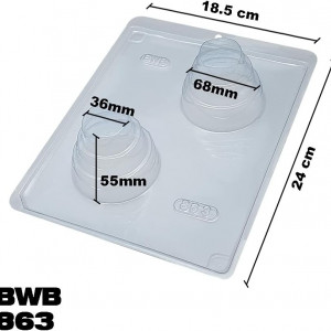 Forma pentru ciocolata BWB 863, silicon/plastic, transparent, 18,5 x 24 cm - Img 5