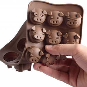 Forma pentru ciocolata HEIGOO, silicon, maro, 20,5 × 10,5 × 1,5 cm - Img 4