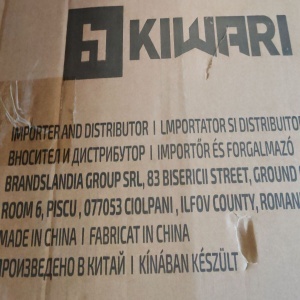 Fotoliu balansoar Kiwari® Zein, suport picioare, cadru metalic cu brate din lemn, 120x67x90 cm, material textil poliester, husa detasabila, Bej, Resigilat, Grad A - Img 6