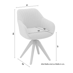 Fotoliu Sally bej, tapițat cu cord, 61/84/58 cm - Img 3