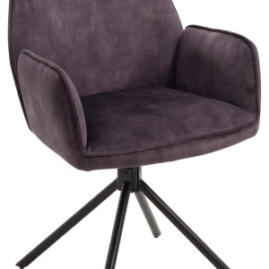 Fotoliu / Scaun rotativ Ottawa antracit/negru din catifea, 60/89/64 cm - Img 1