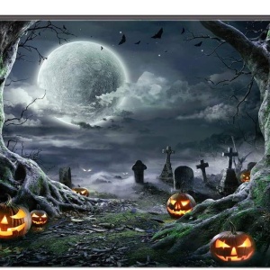 Fundal foto pentru Halloween Aiikes, vinil, multicolor, 240 x 180 cm