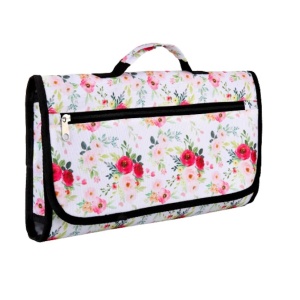 Geanta cu perna si spatiu de depozitare pentru schimbare bebelus Bnditeu, multicolor, tesatura oxford, 56 x 34 cm - Img 1