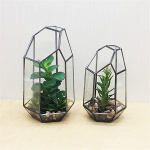 Ghiveci decorativ pentru plante Asvert, sticla, transparent, 10,5 x 9 x 15 cm - Img 6