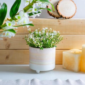 Ghiveci pentru plante Nicola Spring, ceramica, alb, 13,5 x 14 cm - Img 4
