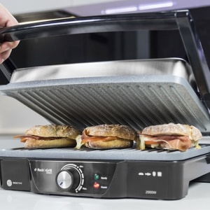 Grill 2 in 1, Rock'nGrill, Cecotec 3025, 2000 W, regulator de putere, piatra antiaderenta, gratar electric si aparat de facut sandvisuri, RESIGILAT, GARANTIE 24 DE LUNI - Img 6