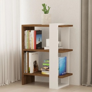 Hanah Home biblioteca, PAL melaminat 18mm, 51.8x25x70 cm, inaltime raft 26.4cm, nuc/alb - Verificat A · Re-Bloom - Img 5