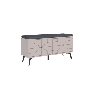 Hanah Home dulap pantofi, PAL melaminat/picioare metal, 107x35x55 cm, grosime 18mm, balamale inchidere lenta, capacitate 80kg, mocha deschis - Verificat A · Re-Bloom - Img 2