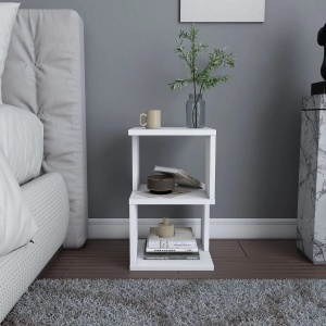 Hanah Home noptiera, PAL melaminat 18mm, 29.6x29.6x49.4 cm, alb - Verificat A · Re-Bloom - Img 2