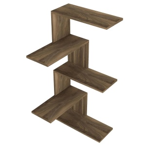 Hanah Home raft de perete 51.5x29.6x109 cm, PAL 18mm melaminat, rafturi multiple, fixabil perete, nuc - Verificat A · Re-Bloom - Img 2