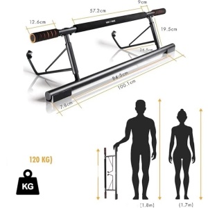 High Pulse bara tractiuni Pull Up Bar 90 cm, 120 kg, pozitii multiple prindere, otel carbon - Verificat A · Re-Bloom - Img 4