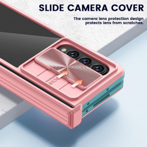 Husa de protectie compatibila cu Samsung Galaxy Z Fold 4 HWeggo, acrilic/poliuretan, roz/albastru, 7,6 inchi - Img 5